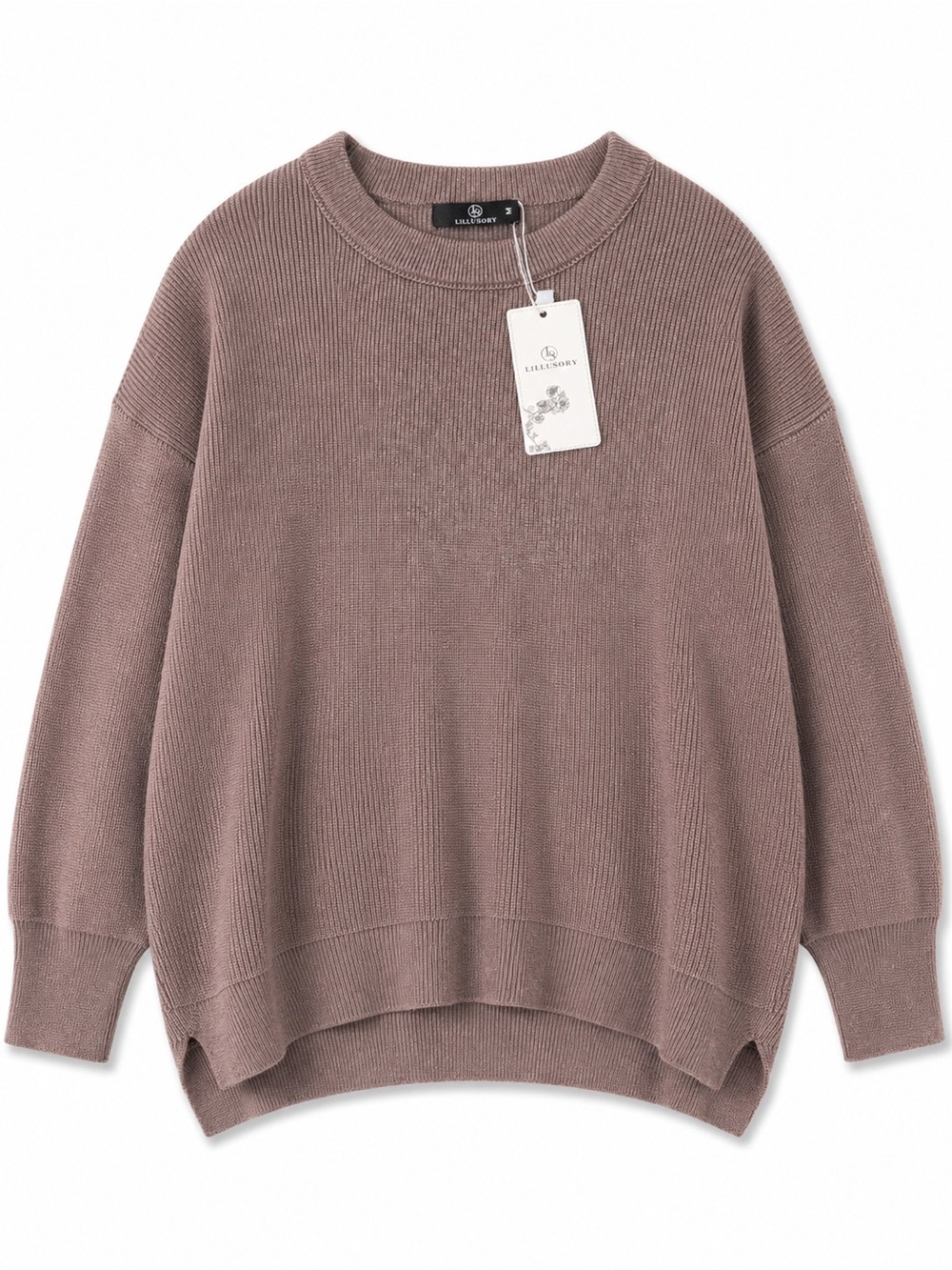 Relaxed Crewneck Sweater in Mauve